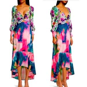 One 33 Social Printed Flounce hem dress, multicolor, NWT size 10